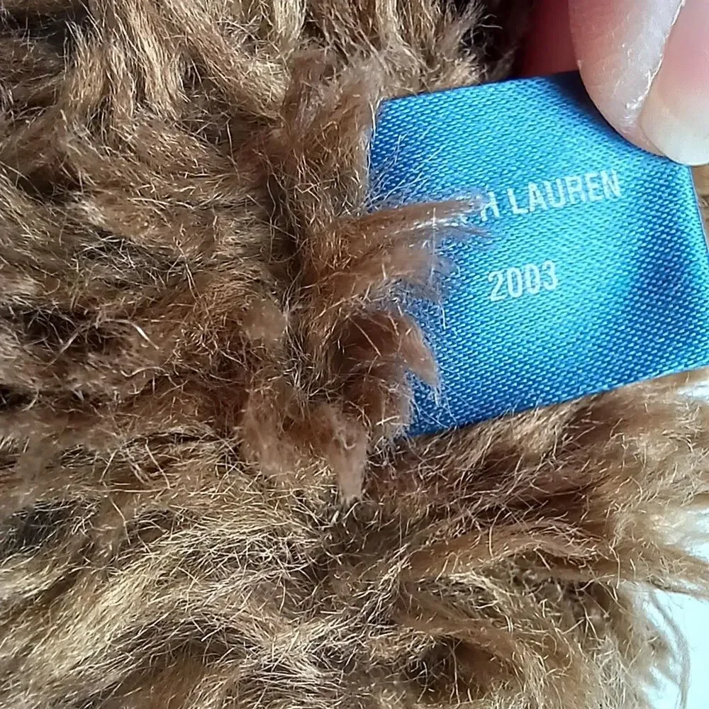Ralph Lauren Polo Teddy Bear Blue Knit Scarf 10